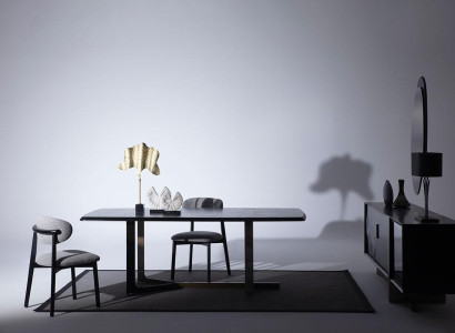 Dining room 7 pieces. Set Dining table Sideboard Mirror 4x Chairs Modern Design